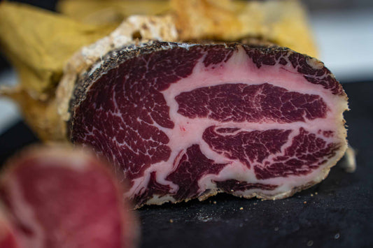 Capocollo stagionato artigianale a trancio sottovuoto — Lu Pizzicarolo, Papigno